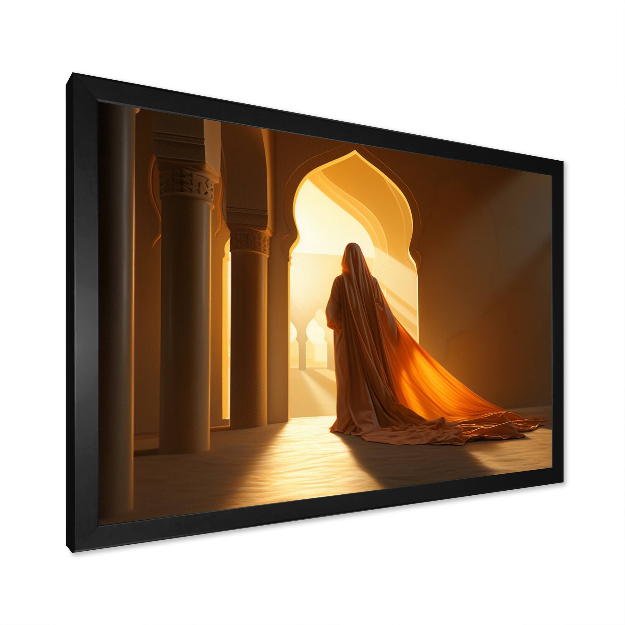 Designart "Islam Art The Light I" Islamic Framed Wall Art Living Room
